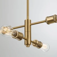 Trellis Four-Light Modern Gold Chandelier with Elegant Design, Vintage Pendant Fixture for Living Room, Dining, Kitchen, 15" L x 11" W x 7.5" H, Clear+Gold(m-1)