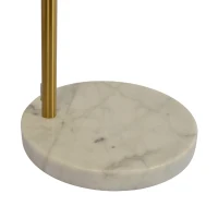 Ambient Arch Brass Floor Lamp with Large Linen Shade, Sophisticated Design, 69" L x 17" W x 84" H, Gold+White(m-7)