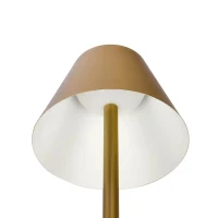 Rechargeable LED Table Lamp with Touch Switch, Plated Brass Finish, Nightstand Lamp for Bedroom, 5" L x 5" W x 10.5" H, Antique Brass+Gold(m-6)