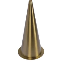 Lisbon Floor Lamp with On/Off Switch, Coned Base, Hanging White Fabric Shade, 41" L x 15" W x 67" H, Antique Brass+White(m-5)