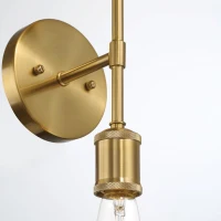 Elegant Double Lights Wall Sconce with Golden Accents, Clear Glass, Ideal for Bedroom, Hallway, Entryway, 5" L x 5" W x 11" H, Clear+Gold(m-5)