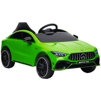 Qaba Mercedes-Benz AMG Licensed 12V Kids Ride on Car with Remote Control, Rear Suspension, LED Lights, Music, Green(m-12)