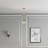 Elegant Four Candle Lights Pendant with Satin Brass Finish, Clear Glass Design, Ideal for Home Decor, 13" L x 13" W x 11" H, Clear+Gold