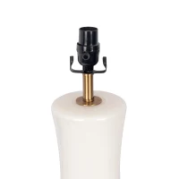 Cascade Glass Table Lamp with Golden Base, Off-White Glass Shade, Elegant Design, 14" L x 14" W x 24.5" H, Gold+White(m-7)
