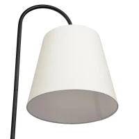 Seoul Floor Lamp with Rotary Switch, Wood Table and Metal Base, 616" L x 11" W x 60" H, Black+White(m-4)
