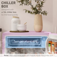 HOMCOM Compact Refrigerator, Mini Fridge with Freezer, Adjustable Shelf, Mechanical Thermostat and Reversible Door, Pink(m-5)