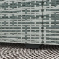 Outsunny 3-Seater Outdoor Sofa with Cushions, PE Rattan Conversation Patio Couch with Pillows for Garden, Poolside, Dark Blue(m-8)