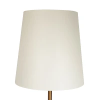 Celestial Modern Floor Lamp with Brass Accent Table, Large White Shade, 17" L x 17" W x 70" H, Gold+White(m-6)