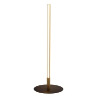 LED Table Lamp with On/Off Switch, Round Metal Base, Energy-Efficient Lighting, Ideal for Home Decor, 7" L x 7" W x 19" H, Black+Gold(m-3)