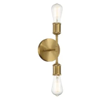 Elegant Double Lights Wall Sconce with Golden Accents, Clear Glass, Ideal for Bedroom, Hallway, Entryway, 5" L x 5" W x 11" H, Clear+Gold(m-6)