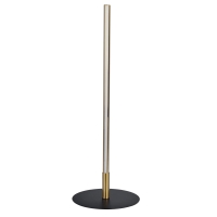 LED Table Lamp with On/Off Switch, Round Metal Base, Energy-Efficient Lighting, Ideal for Home Decor, 7" L x 7" W x 19" H, Black+Gold