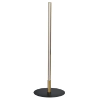 LED Table Lamp with On/Off Switch, Round Metal Base, Energy-Efficient Lighting, Ideal for Home Decor, 7" L x 7" W x 19" H, Black+Gold(m-2)