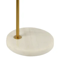 Haven Clear Glass Table Lamp with Gold Brush Metal and Marble Base, Button Control, 11.5" L x 8" W x 23" H, Gold+White(m-5)