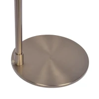 Serene Brushed Nickel Floor Lamp with Rotary Switch, Metal Base, White Linen Shade, 20" L x 20" W x 61" H, White(m-5)