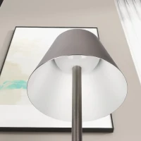 Elegance Rechargeable LED Table Lamp with Touch Switch, Brushed Nickel Finish, Metal Construction, 5" L x 5" W x 10.5" H, Brushed Nickel+Silver(m-5)