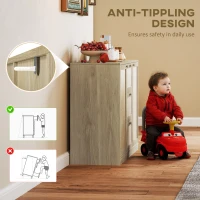 HOMCOM Boho Sideboard Buffet Cabinet, Kitchen Coffee Bar Cabinet with 3 Drawers, 2 Adjustable Shelves and 4 Racks, Natural(m-7)