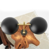 Nova Hydro Table Lamp with On/Off Switch, Double Lamp Design, Faux Base, 20" L x 8" W x 22" H, Black+Gold