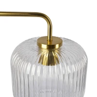 Haven Clear Glass Table Lamp with Gold Brush Metal and Marble Base, Button Control, 11.5" L x 8" W x 23" H, Gold+White(m-4)