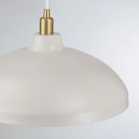 Pendant Lamp with Astral Single Light, Brass Finish for Entrance or Kitchen Island, 14" L x 14" W x 8" H, Gold+White(m-4)