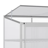 Outsunny Aluminum Cold Frame Greenhouse, Raised Planter Bed Protection with Openable Top and 2 Shelves for Outdoor Indoor(m-9)