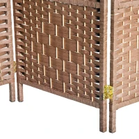 HOMCOM 6ft Folding Room Divider, 3 Panel Wall Partition with Wooden Frame for Bedroom, Home Office, Natural(m-10)