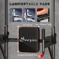 Soozier Adjustable Power Tower with Pull up and Dip Bar for Home Gym Workout(m-5)