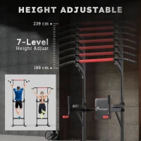 Soozier Adjustable Power Tower with Pull up and Dip Bar for Home Gym Workout(m-6)