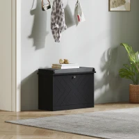 HOMCOM Shoe Storage with Seat, Upholstered Hallway Bench, Shoe Bench with Flip Drawer, Adjustable Shelf for 6 Pairs of Shoes(m-9)