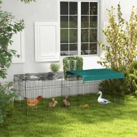 PawHut Small Animal Cage with Roof, Indoor/Outdoor Use, for Chicken, Rabbits, Chinchillas, 87" x 34" x 28", Green(m-1)