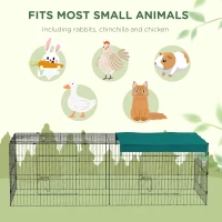 PawHut Small Animal Cage with Roof, Indoor/Outdoor Use, for Chicken, Rabbits, Chinchillas, 87" x 34" x 28", Green(m-4)