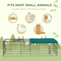 PawHut Small Animal Cage with Roof, Indoor/Outdoor Use, for Chicken, Rabbits, Chinchillas, 73" x 30" x 20", Green(m-4)
