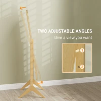 HOMCOM Adjustable Angle Dressing Full Length Mirror, Oak(m-4)