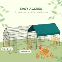 PawHut 73" Small Animal Cage with Roof, Indoor/Outdoor Use,  for Chicken, Rabbits, Chinchillas, Green(m-6)