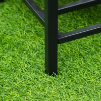 Outsunny Rattan Raised Garden Boxes, Elevated Flower Beds with Storage Shelf for Herbs, Flowers, Vegetables, Black(m-9)