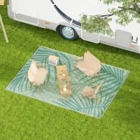 Outsunny Reversible Outdoor Rug with Carry Bag, 9' x 12' Waterproof Rug, Portable RV Camping Carpet for Backyard(m-11)