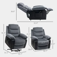 HOMCOM Power Lift Recliner Chair with Massage and Heat for Elderly, Electric Lift Chair with Remote Controllers(m-3)
