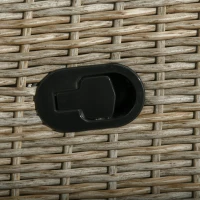 Outsunny 3 Pieces Patio Wicker Bistro Set, PE Rattan Coffee Table & Adjustable Recline Chairs Furniture Set with Cushions and Wood Grain Plastic Top, Khaki(m-11)