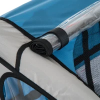 Aosom Child Bike Trailer Kid Bicycle Trailer with Adjustable Handlebar 2-Seater Blue and Black(m-9)