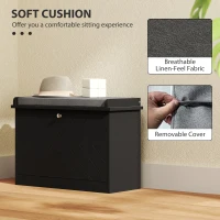 HOMCOM Shoe Storage with Seat, Upholstered Hallway Bench, Shoe Bench with Flip Drawer, Adjustable Shelf for 6 Pairs of Shoes(m-7)