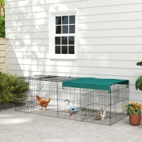 PawHut Small Animal Cage with Roof, Indoor/Outdoor Use, for Chicken, Rabbits, Chinchillas, 87" x 34" x 28", Green(m-8)