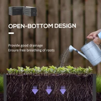 Outsunny 45" x 45" x 17" L-Shaped Galvanized Steel Raised Garden Bed for Vegetables, Flowers, Herbs, Dark Grey(m-4)