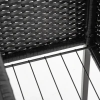 Outsunny Rattan Raised Garden Boxes, Elevated Flower Beds with Storage Shelf for Herbs, Flowers, Vegetables, Black(m-12)