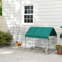 PawHut 87" Small Animal Cage with Roof, Indoor/Outdoor Use,  for Chicken, Rabbits, Chinchillas, Green(m-8)