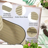 Outsunny 3-Tier Raised Garden Bed Set w/ Safety Edging, Open Bottom for Vegetables, Herbs, Flowers, 62.25" x 43" x 32.25", Cream(m-8)