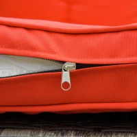 Outsunny Outdoor Wicker Rocking Chair with Cushion, Patio PE Rattan Recliner Chair with Adjustable Footrest, Armrests, Red(m-10)