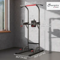 Soozier Adjustable Power Tower with Pull up and Dip Bar for Home Gym Workout(m-3)