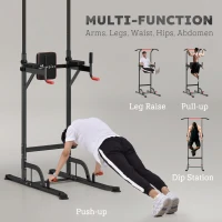 Soozier Adjustable Power Tower with Pull up and Dip Bar for Home Gym Workout(m-4)