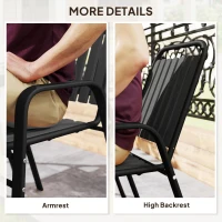 Outsunny Stackable Outdoor Dining Chairs Set of 4, for Patio, Balcony, Deck, Garden, Black(m-7)