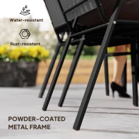 Outsunny Stackable Outdoor Dining Chairs Set of 4, for Patio, Balcony, Deck, Garden, Black(m-6)