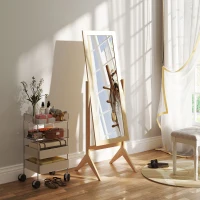 HOMCOM Adjustable Angle Dressing Full Length Mirror, Oak(m-6)